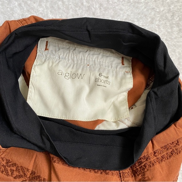 A:Glow | full panel maternity rust colored embroidered shorts - Picture 5 of 6